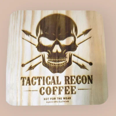 Wooden tactical Recon Coffee coaster