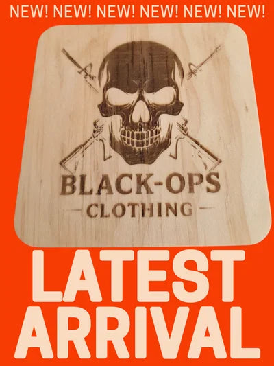 Black-ops clothing wooden coasters