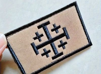 Jerusalem cross patches, God's warrior