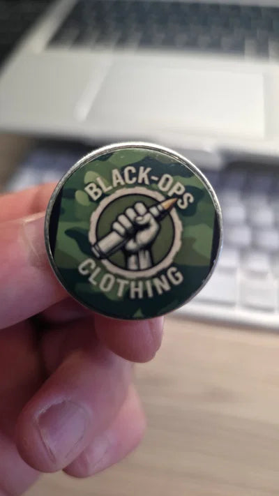 Black-ops pin badges