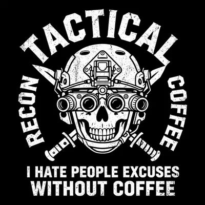 Camo or Plane White Tactical Recon Coffee Night Vision Skull