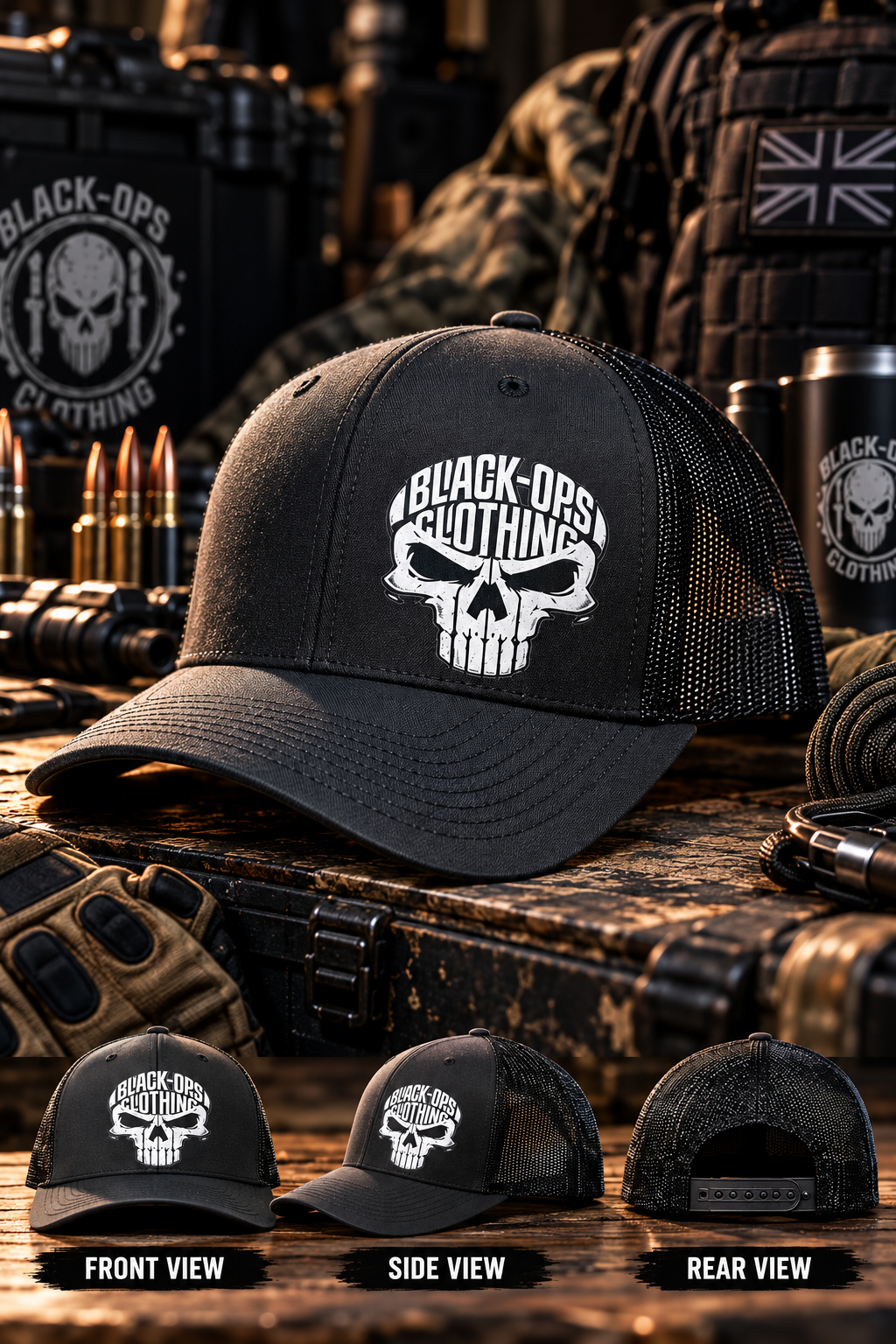 The black-ops punisher cap
