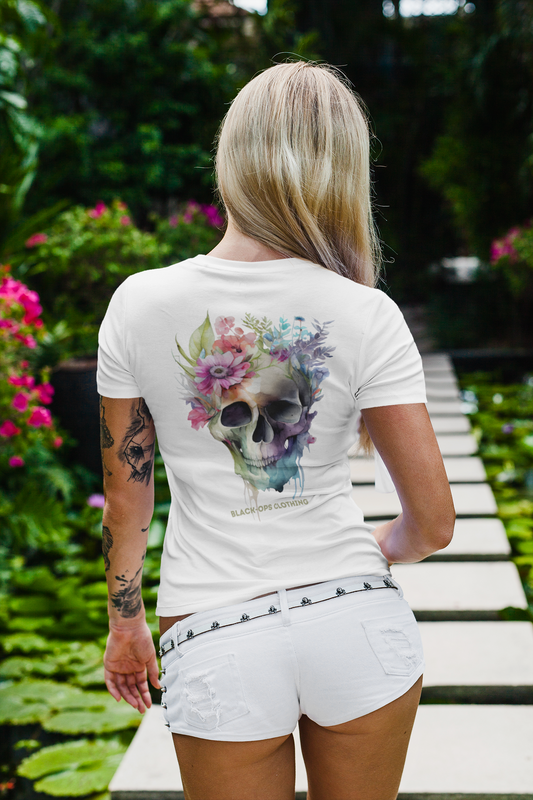 The death skull with flowers