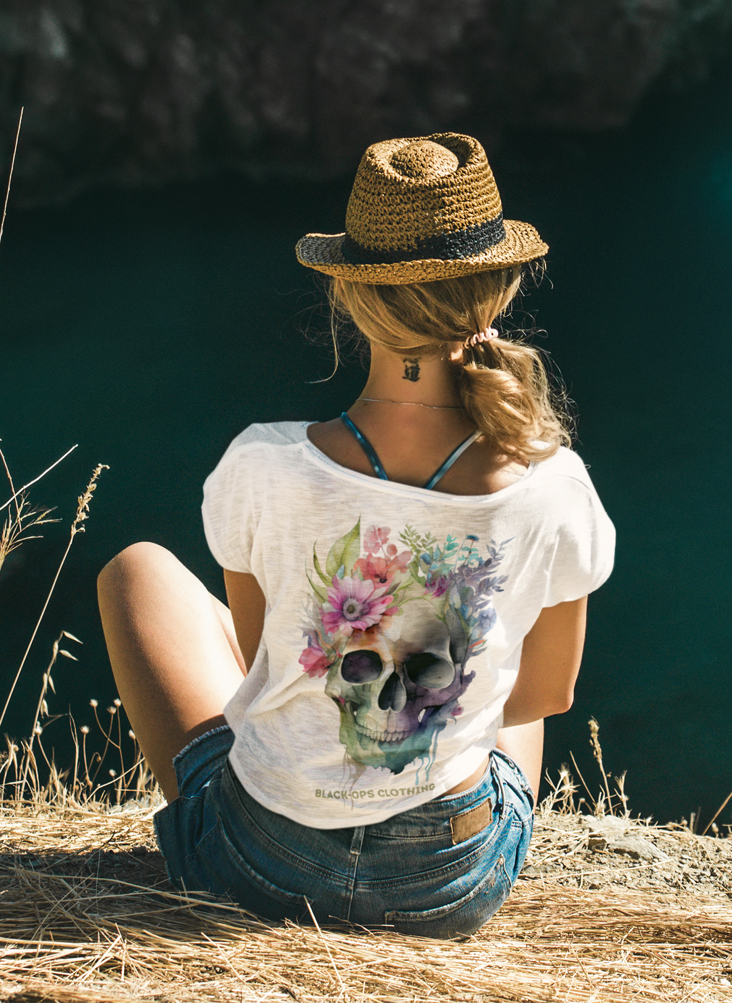 The death skull with flowers
