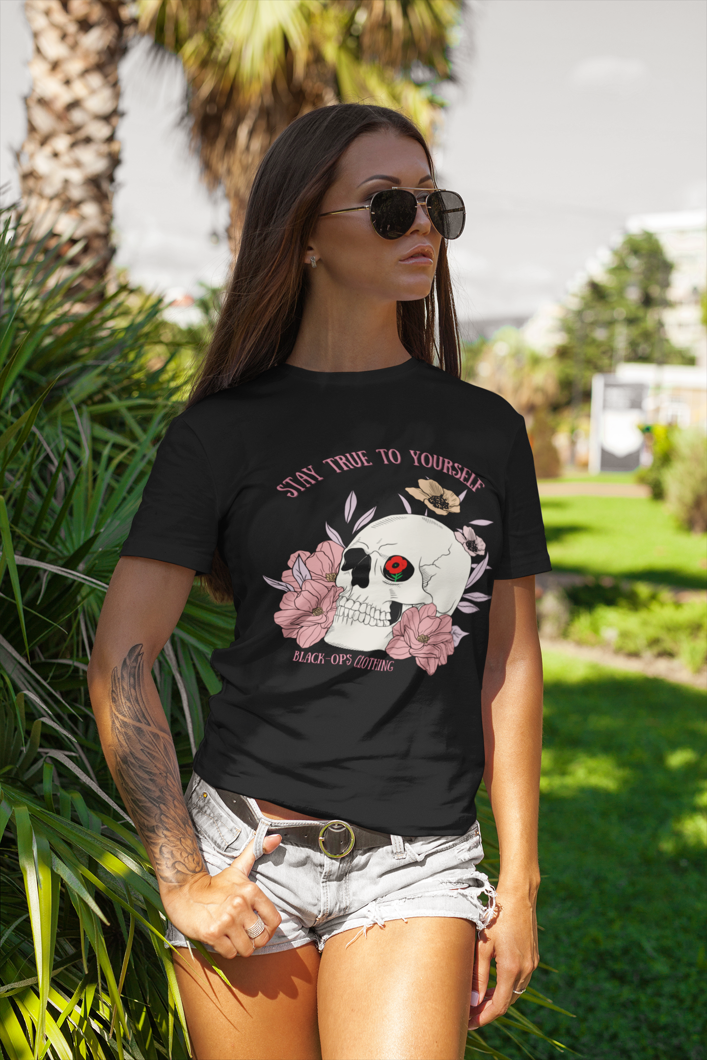 The death skull with flowers